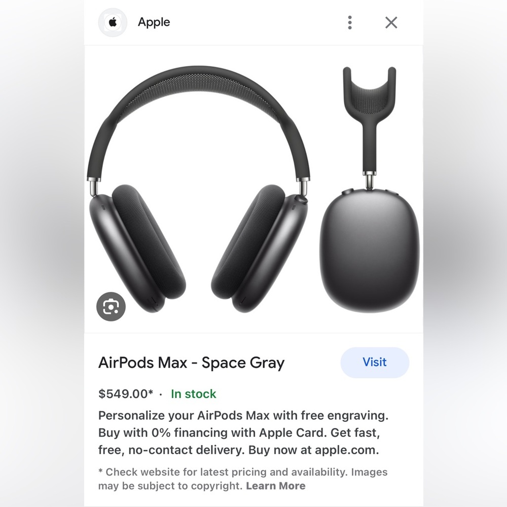 Apple AirPod max space gray/black